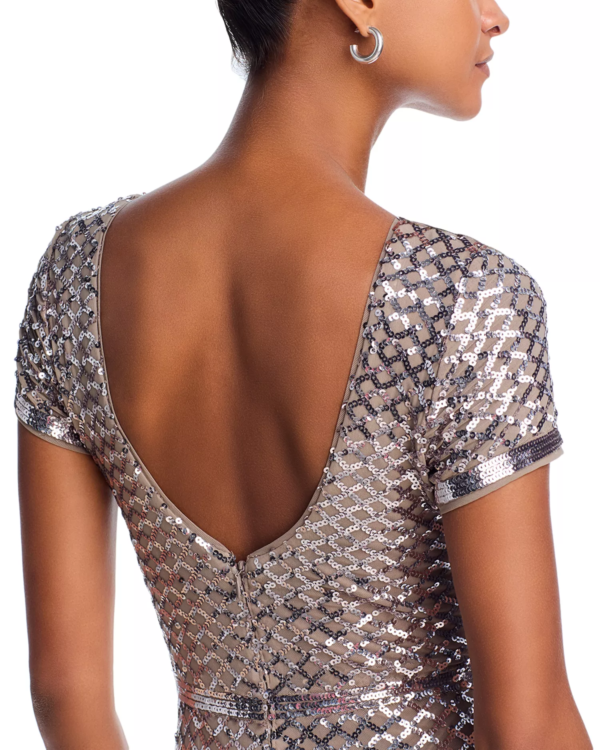 Aqua Women's Belted Sequin Gown - Image 3