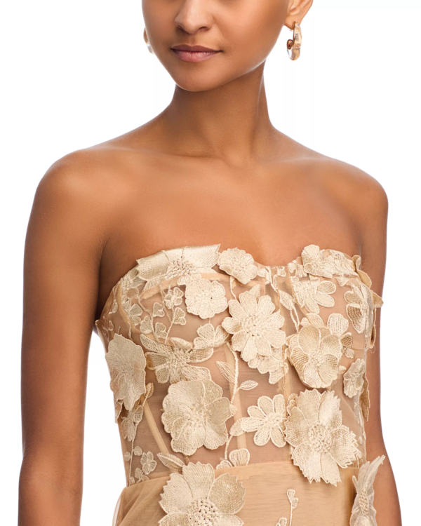 Aqua Women's Long 3d Floral Gown - Image 3