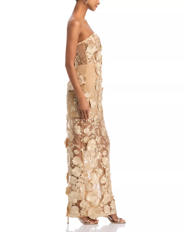 Aqua Women's Long 3d Floral Gown - Image 2