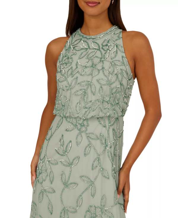 Adrianna Papell Women's Beaded Sleeveless Long Dress - Image 3