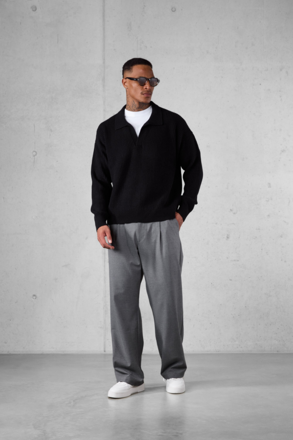 Grey Wide Tailored Pants - Image 3