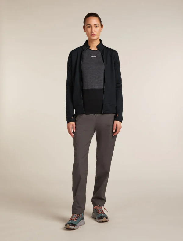 Damenjacke aus Merinowollfleece mit halbem Reißverschluss - Image 4