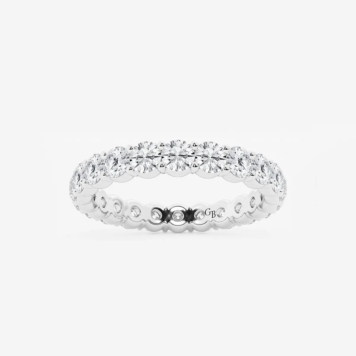 RIGWR4425-WG-RB-WH-200-M0-new Women's quince Lab Grown Diamond Single Shared Prong Eternity Band Rings - Image 1