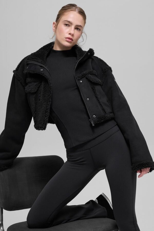 Alo Faux Shearling Snowfall Cropped Jacket - Image 3