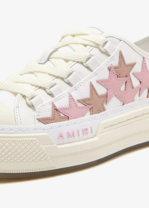 AMIRI White & Pink Stars Court Low Sneakers - Image 3