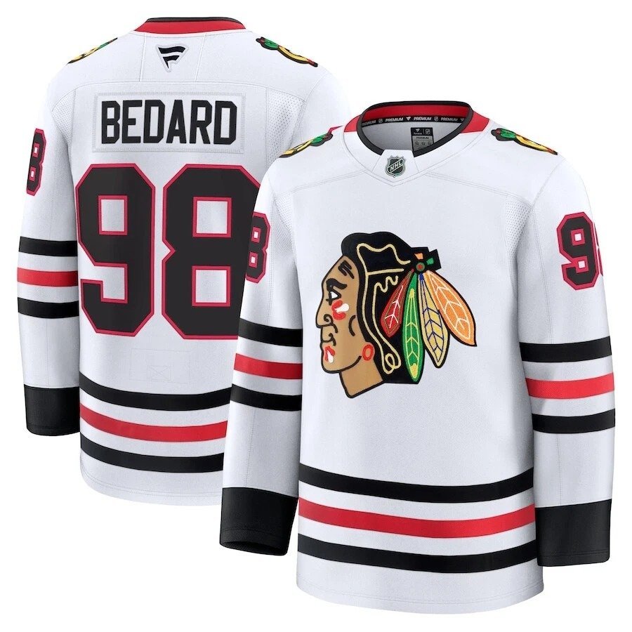 s-l1600 (1) Chicago Blackhawks Connor Bedard #98 Fanatics Alternate Premium Jersey - Image 1