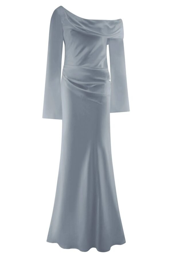 meshki Iris Long Sleeve Satin Maxi Dress - Image 5