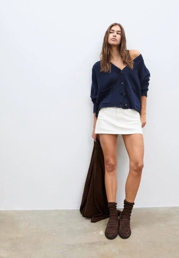 Frau Stradivarius D62 Denim-Culotte Denim-Washed-Look - Image 8