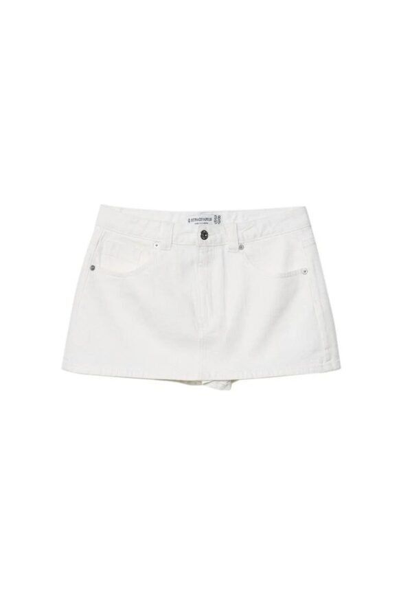 Frau Stradivarius D62 Denim-Culotte Denim-Washed-Look - Image 2