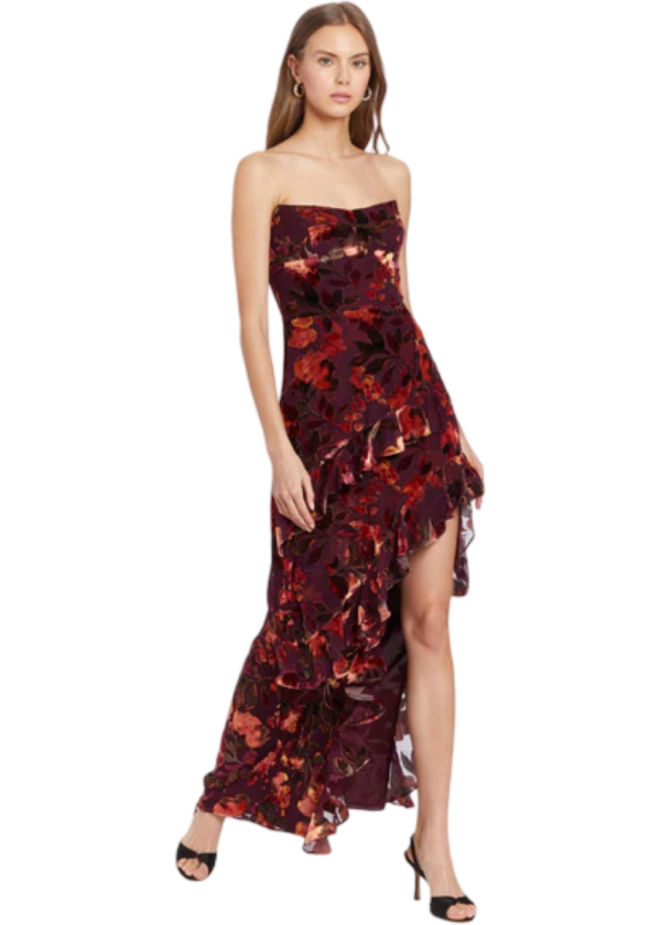 Amanda Uprichard Magnolia Maxi Dress in Burgundy - Image 2