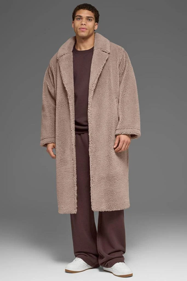 Alo Oversized Sherpa Trench - Chai Latte - Sweaters - Image 2